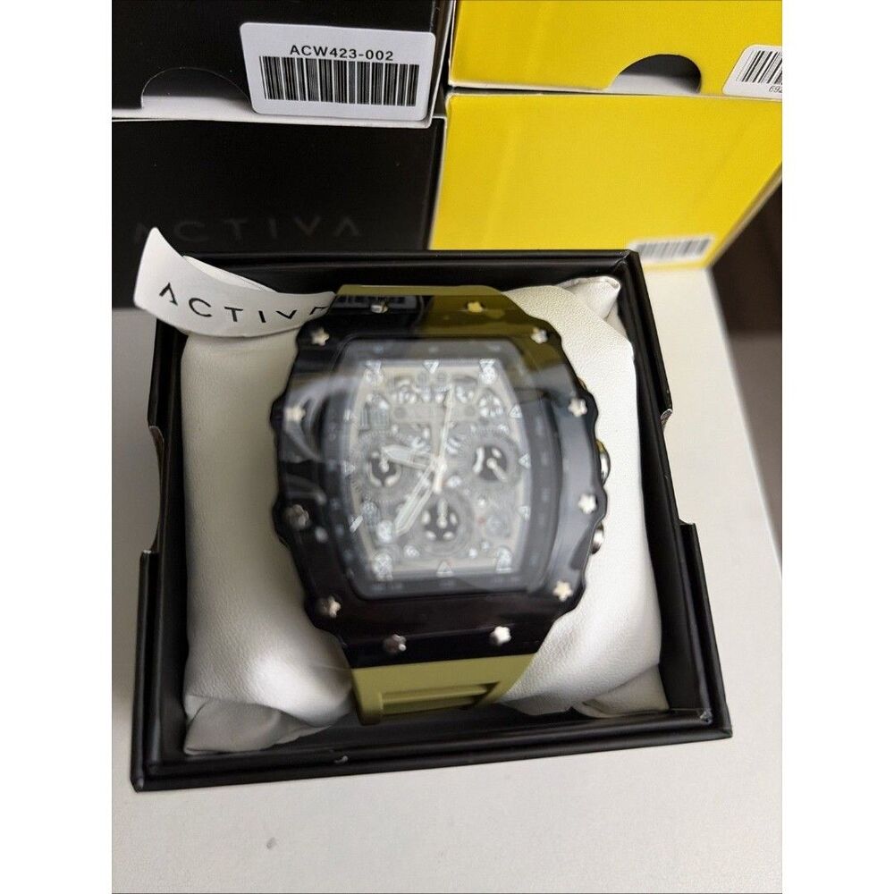 ACW2305-011 - Activa x Invicta Men's Watch W/ Skeleton Dial - 44.3mm OliveGreen